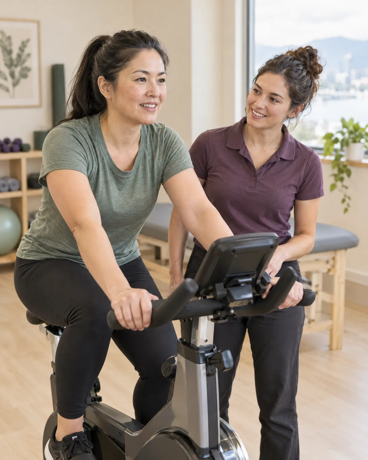 Cardio conditioning on a stationary bike