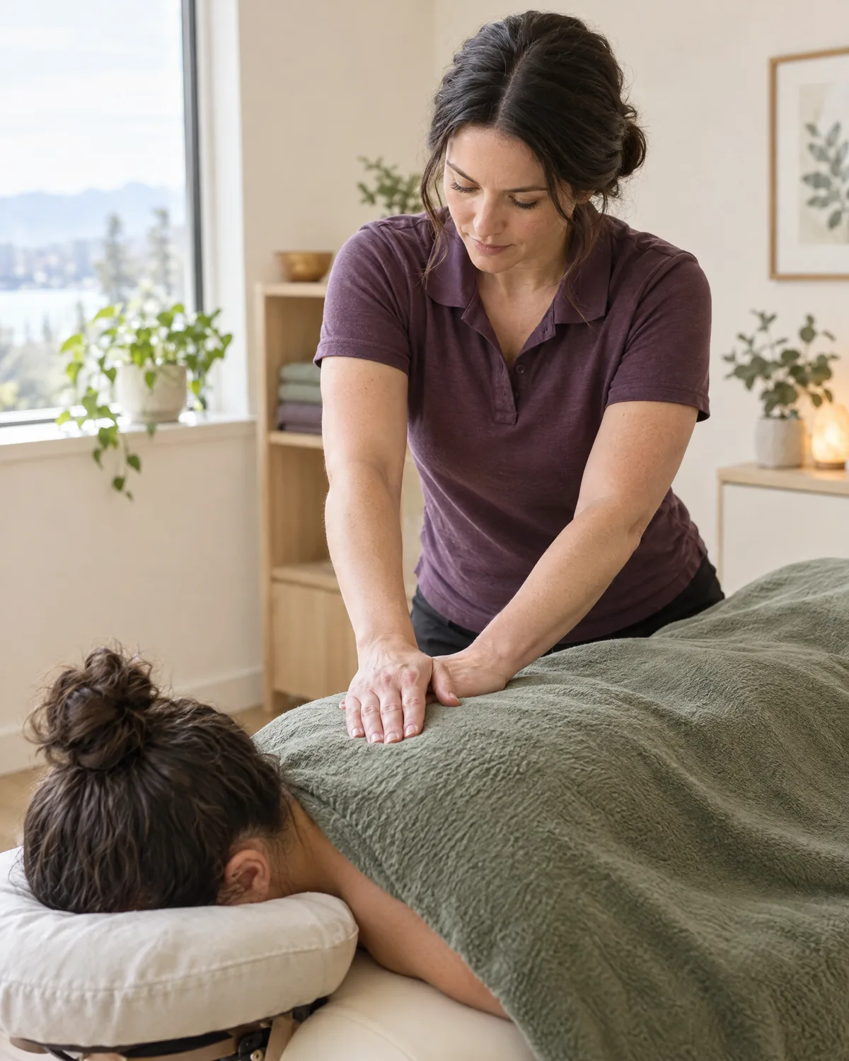 Myofascial release along the back