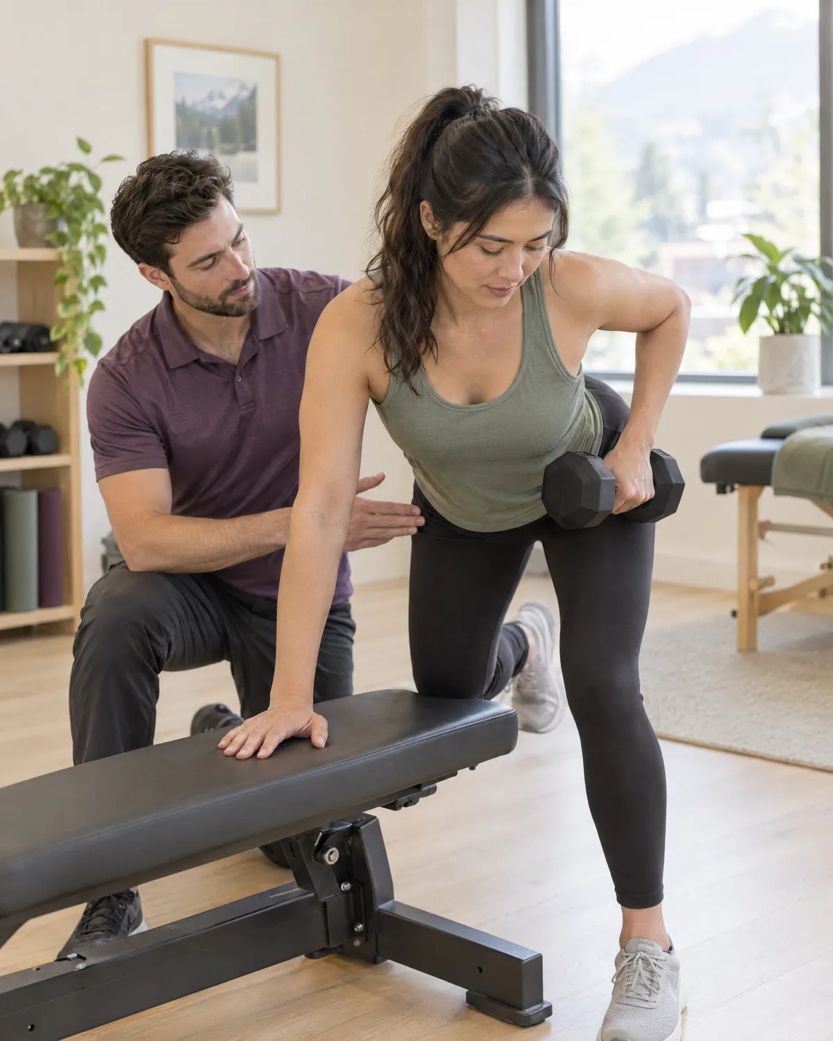 Progressive resistance training with dumbbells